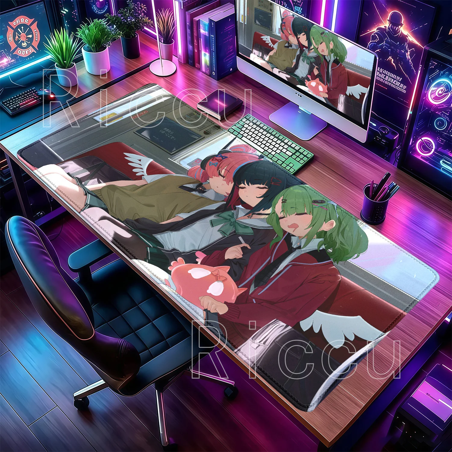 Mouse Pad ZZZ Angels of Delusion AOD Aria Sunna Nangong Yu‌ Non-slip Mousepad Zenless Zone Zero Anime Girl HD Printing Desk Mat