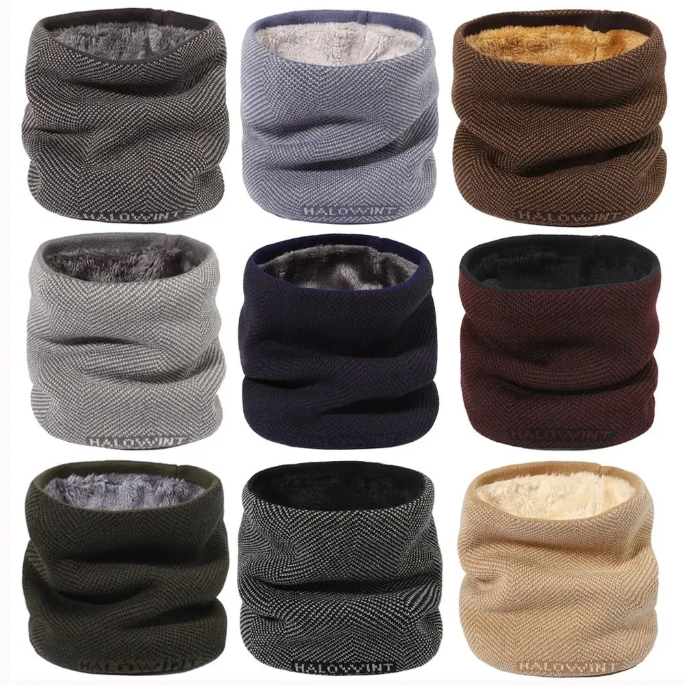 Versatile Soft Knitted Warm Scarves Plush Thick Sport Scarf Keep Warm Solid Color Neck Gaiter for Winter