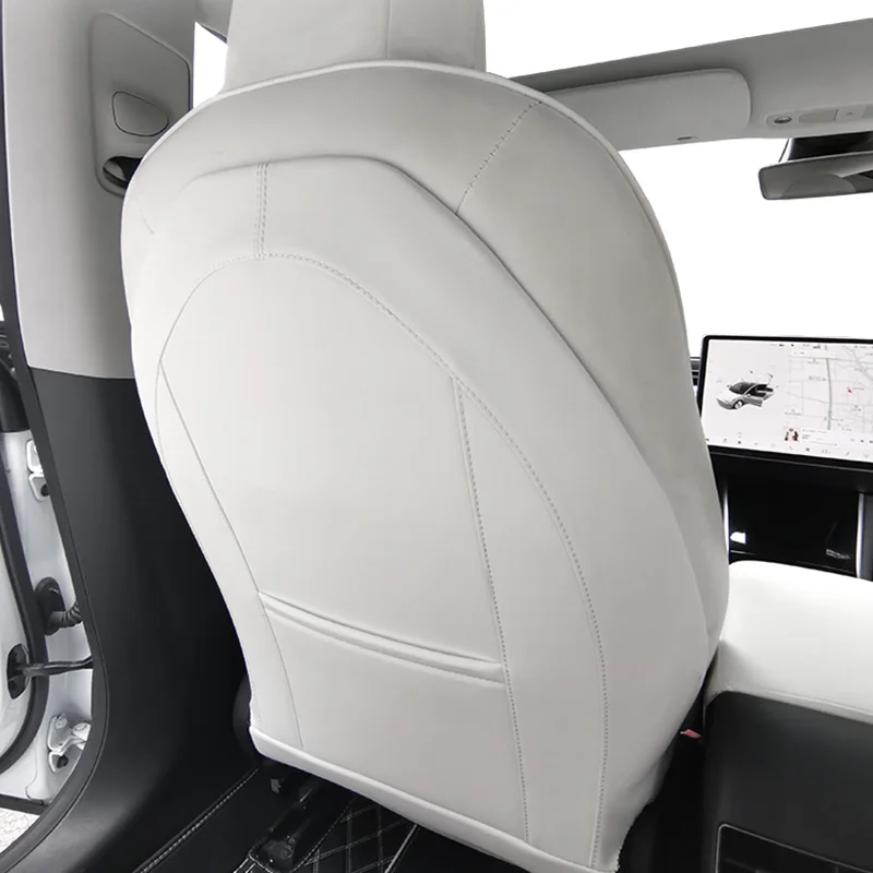 

Leather Car Seat Back Protector Cover for Children Kids Baby Auto Anti-kick Pads Storage Bag Custom Fit for Tesla Model 3/Y
