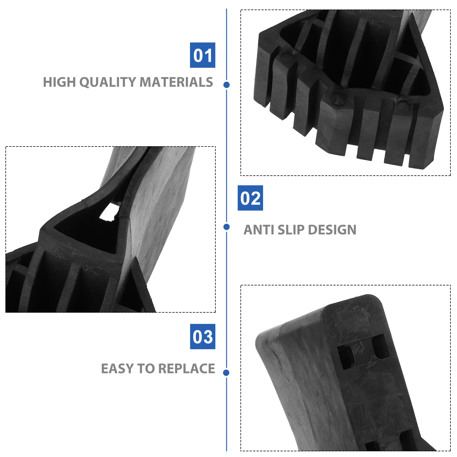 2 Pcs An Fittings Ladder Foot Cover Folding Protector Non-slip Covers Feet Mat Non-skid Black