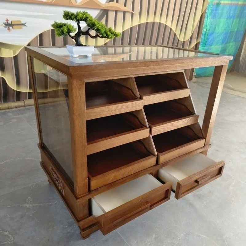 Clothing store glass cabinet children's clothing store Nakajima platform water table retro shoe side display cabinet