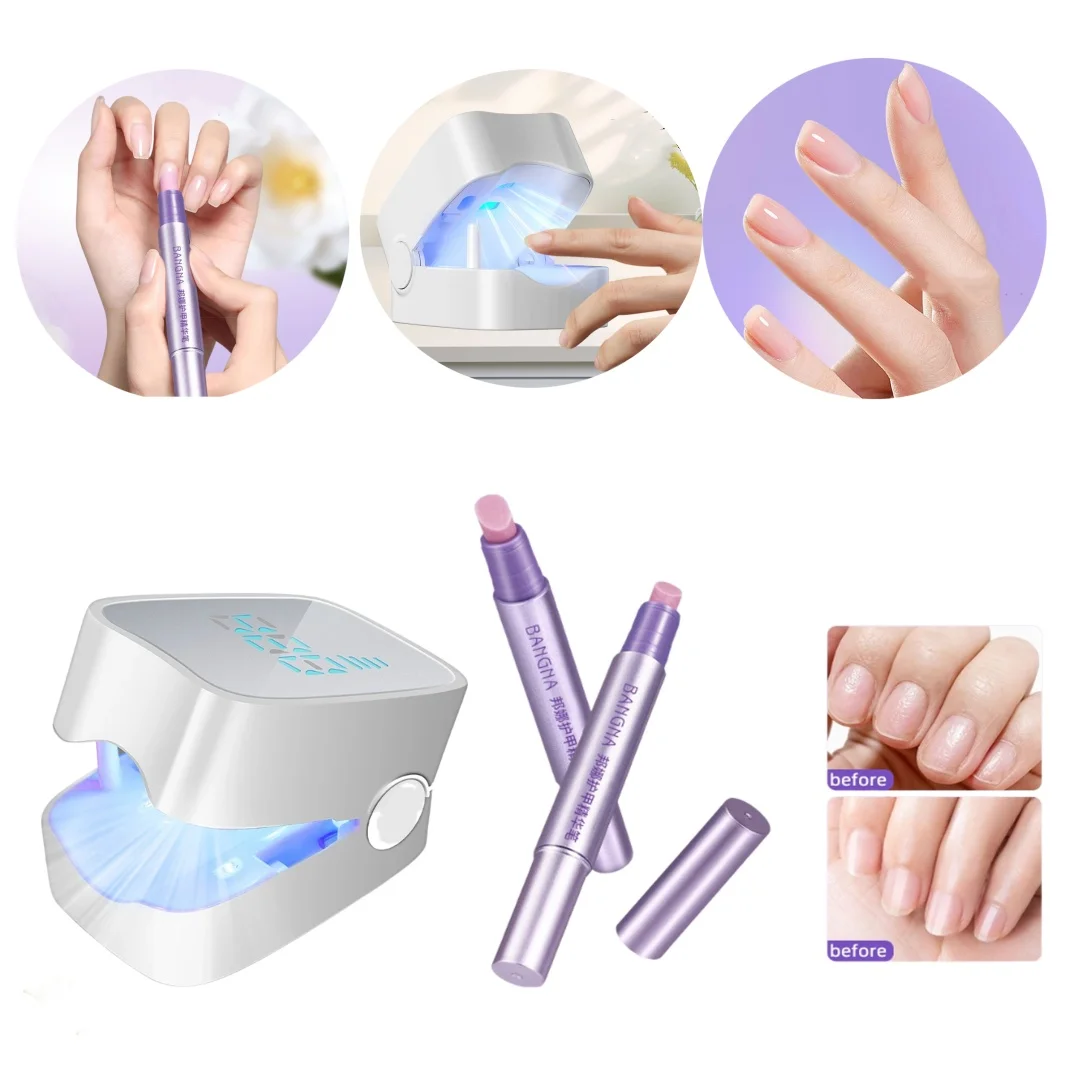3 in 1 Nagelstift Hand Rüstung Essenz Pinsel Pilz Laser Behandlung Gerät Set Maniküre Nagelhautschieber UV Lampe Fingernägel Pflege Werkzeug