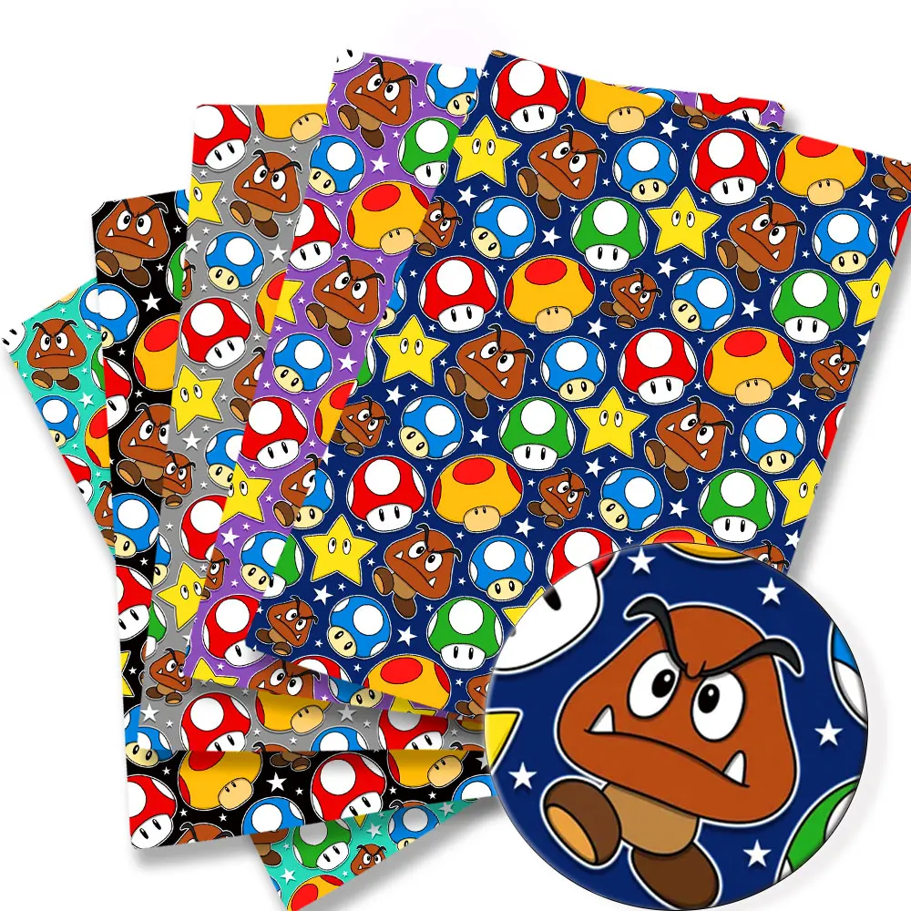 

Mario game 100 cotton Fabric140*50cm Handmade Sewing Patchwork Quilting Baby Dress Home Sheet Printed Fabric Fabric