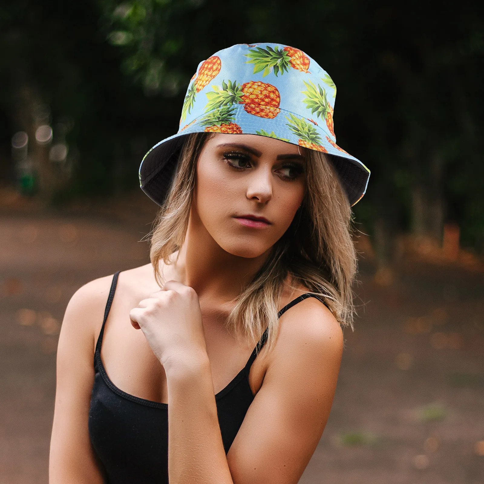 

Bucket Hat Pineapple Headdress Sun Protection Hats for Men Women Lightweight Breathable Outdoor Sports Fishing Camping Vacation