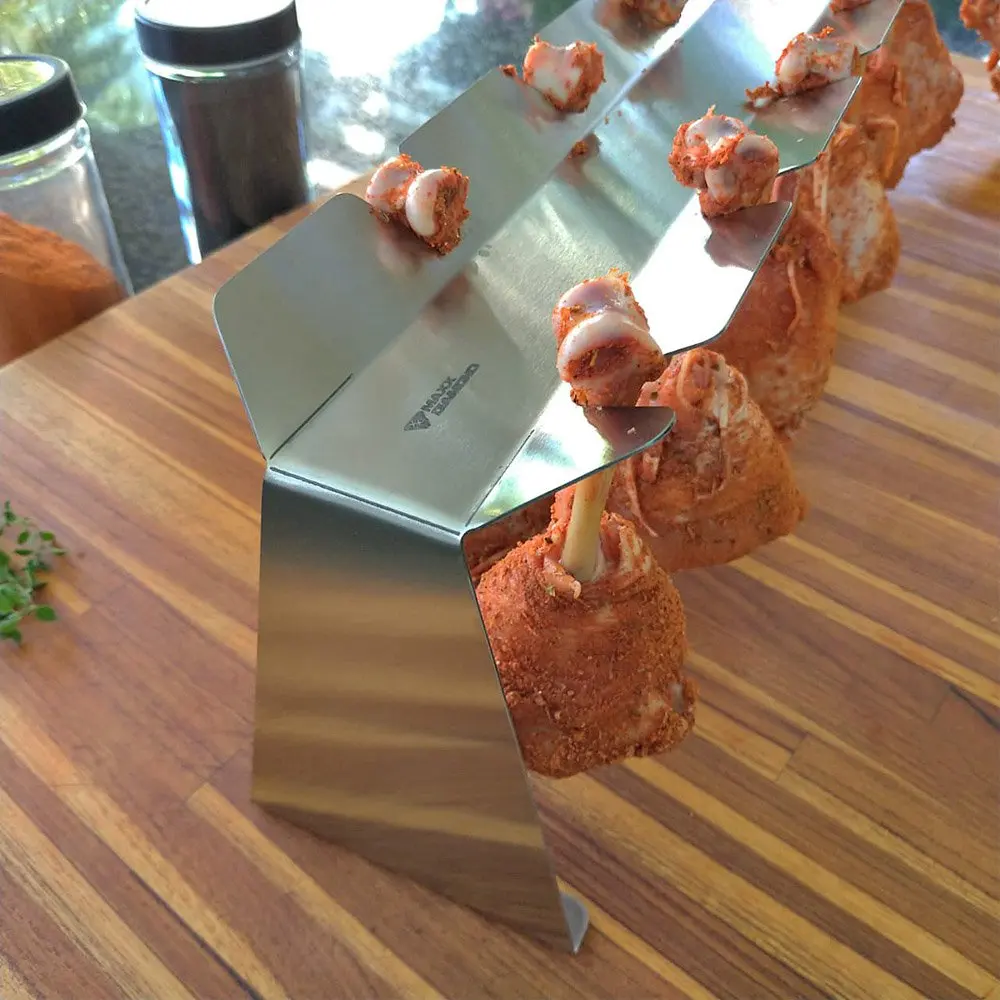 BBQ - Chicken Lollipop -Inox Support for 6 Chicken Thickers