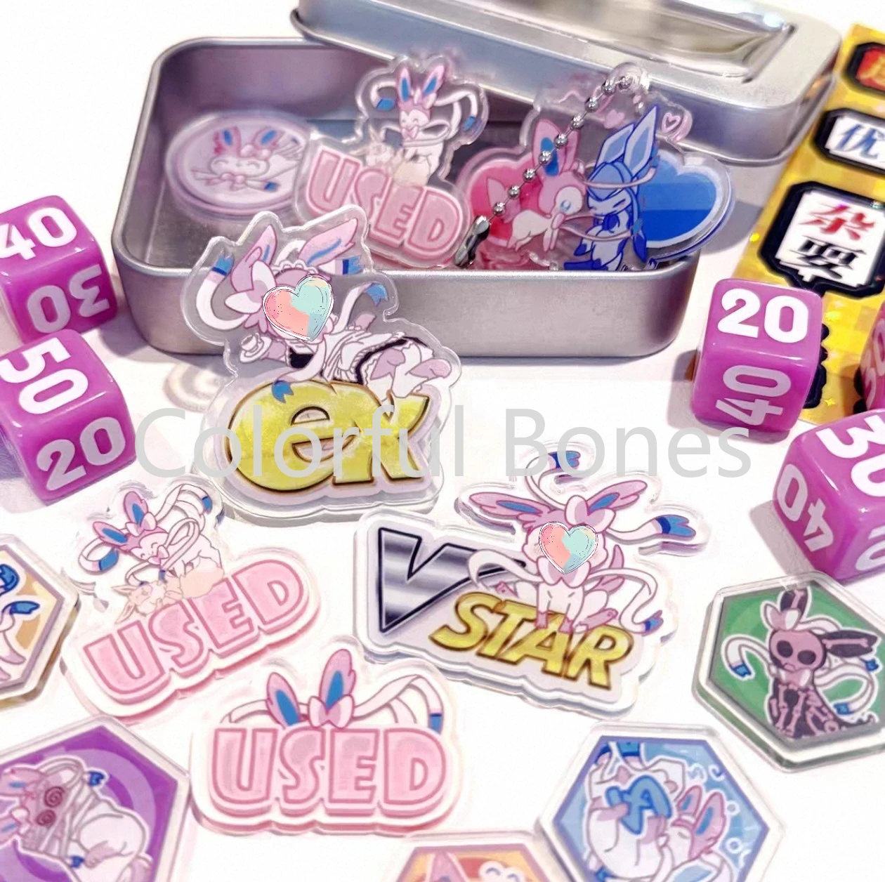 ptcg-ポケモン-アクリル-vstar-インジケーター-セット-マーカー-ボード-ダメージ-カウンター-インジケーター-ダイス-ロールプレイング-カード-ゲーム——シルベオン