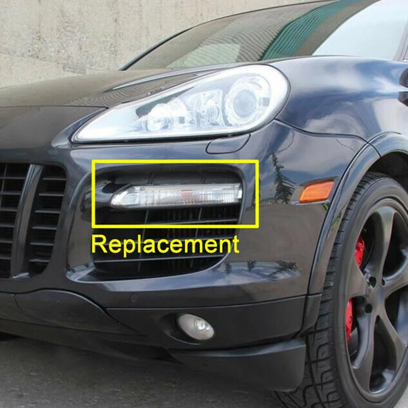 Luz de circulación diurna delantera para coche, Luz antiniebla DRL con lámpara indicadora de señal de giro para Porsche Cayenne 2008-2010