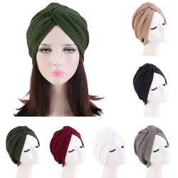 Turban Torsadé pour Femme Musulmane, Bandana, Hijab, Bonnet, Bonnet Chimio Adulte, Turban à Nministériels d, Bandes de Sauna, Nouvelle Mode 2024