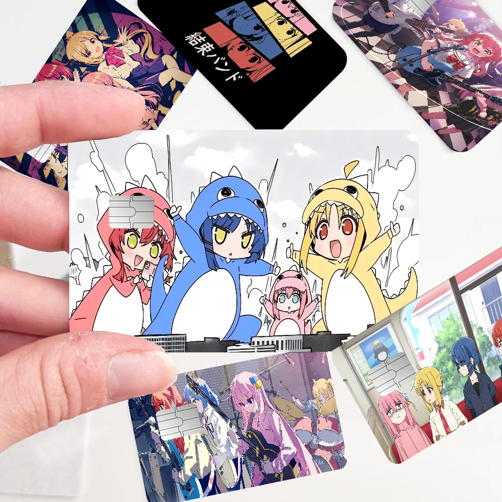 

Anime Bocchi The Rock! Cartoon Credit Card Skin Stickers For Bank Card Bus Metro Card Sticker Waterproof Women Gift