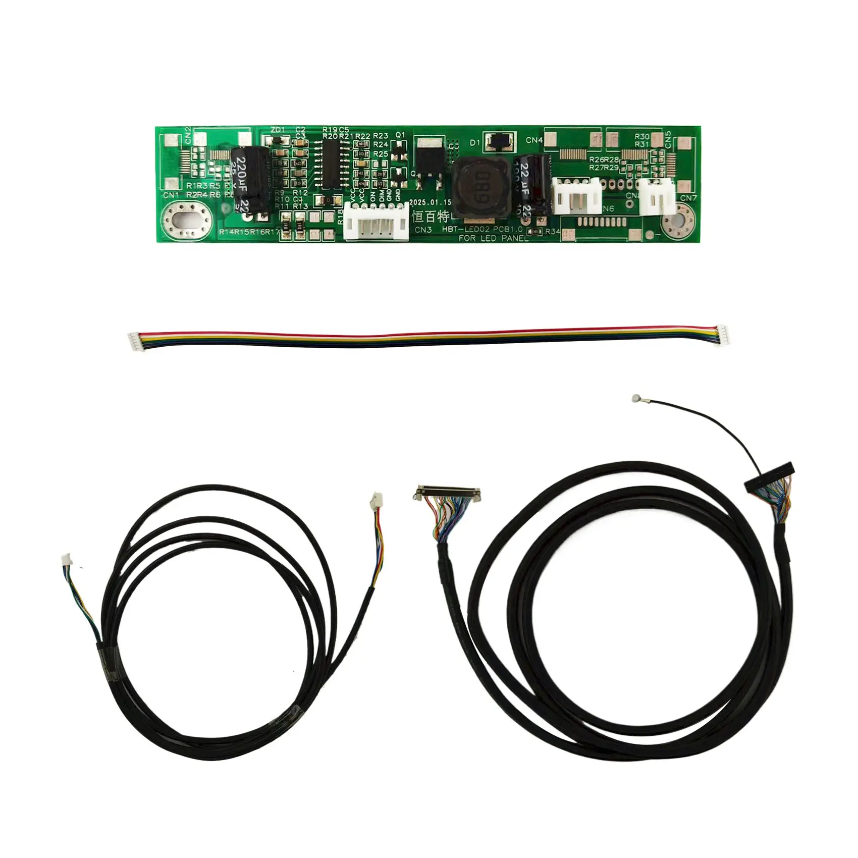 LCD Display Cable FIX-30P 2ch 8bit 200cm With 6Pin 1.0mm Pitch Backlight Cable