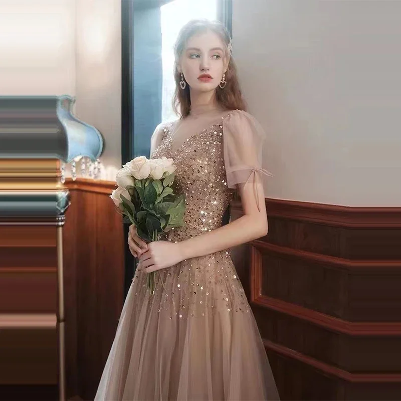 Robe de Soirée Élégante pour Femme, Tenue de Bal, Cocktail, Invité de Mariage, Tout Personnalisé, 2025