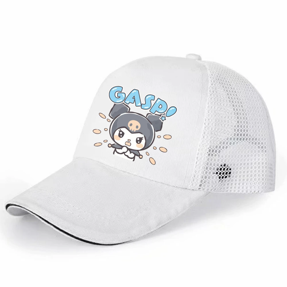 

Sanrio Kuromi, регулируемая детская фуражка, сетчатая бейсбольная кепка для девочек, летняя дышащая солнцезащитная кепка, спортивная детская кепка Snapback на открытом воздухе