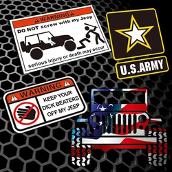 4X4 Off Road USA Flag Army Car Sticker Decals Graphic Vinyl for Jeep Wrangler Unlimited Rubicon JK JL CJ TJ XJ