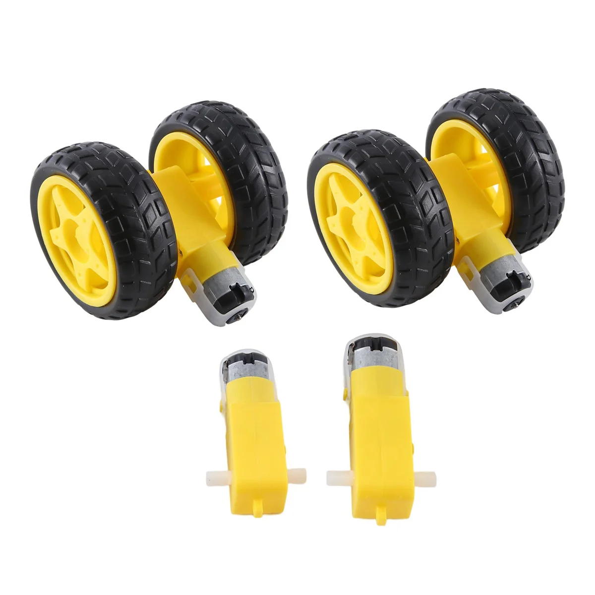 4 Pcs For Arduino Smart Car Robot Plastic Tire Wheel with DC 3-6V Gear Motor