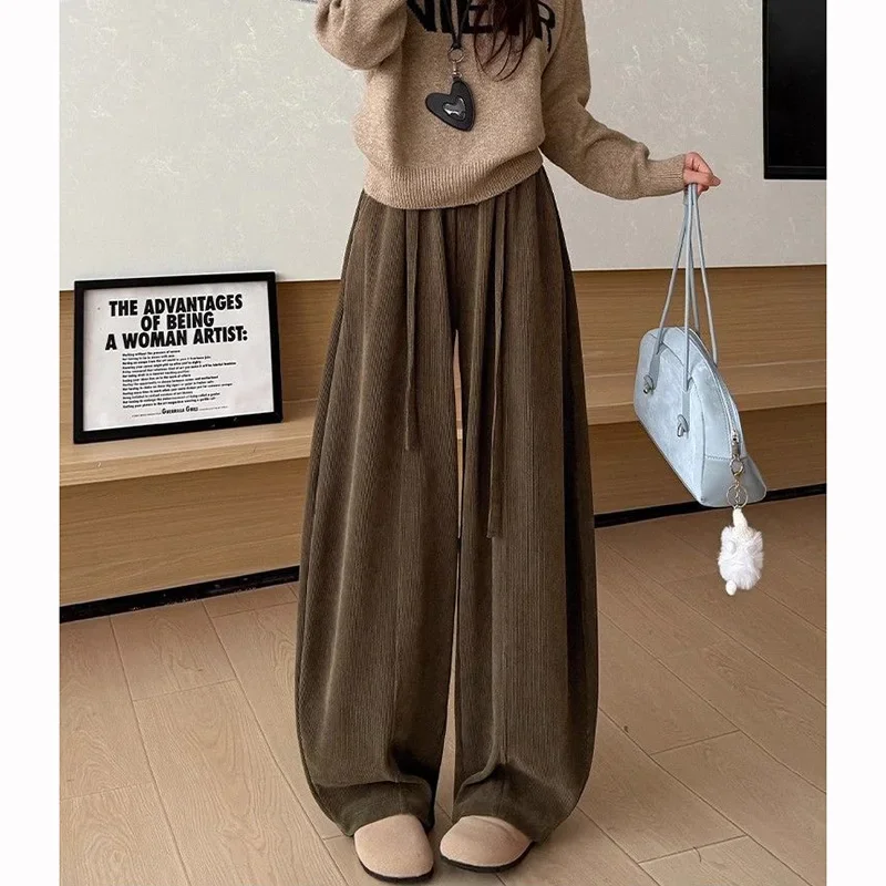 2025 カジュアルデイリー スウェットパンツ レディース 無地 バギーパンツ ホットセール ガールズ ストレートレッグパンツ 韓国ファッション レディース ハイウエストパンツ