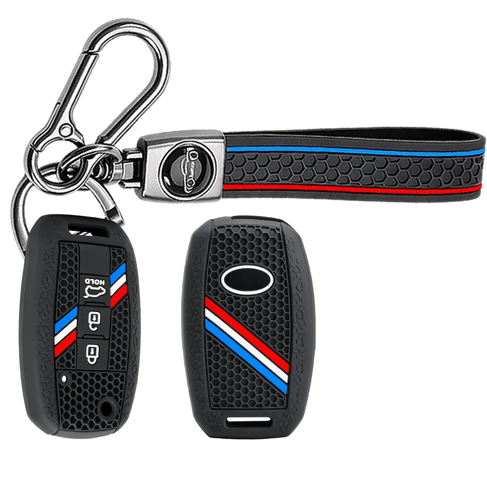 Key Case Cover With Chain For Kia K2 Rio K3 K5 Sportage Sorento Soul Cerato Optima Seltos Stonic Carnival Pegas Easy Install
