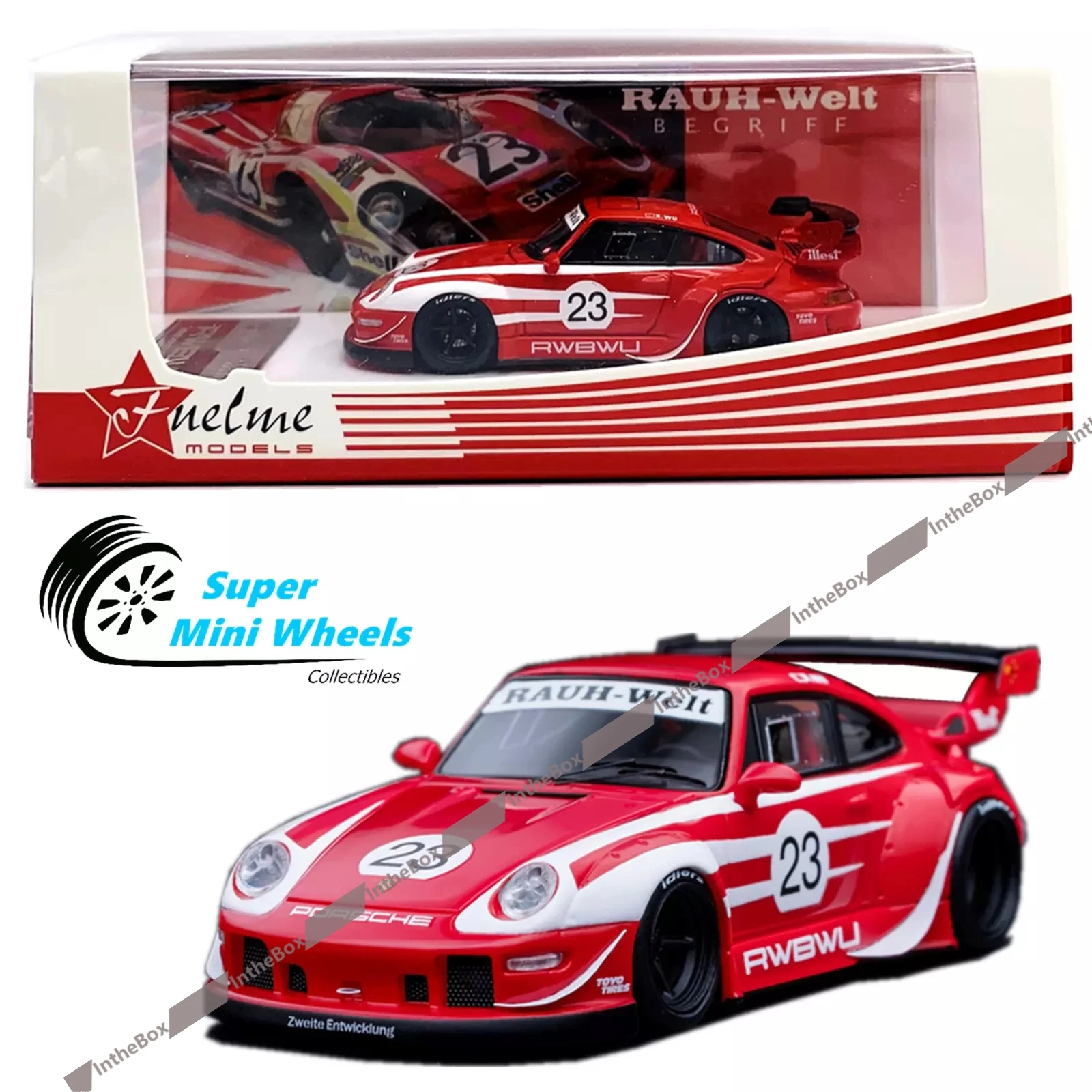 

FuelMe 1/64 RWB 911 (993) #23 “RWBWU” Red Resin Model NEW Car Collection Limited Editon Hobby Toys