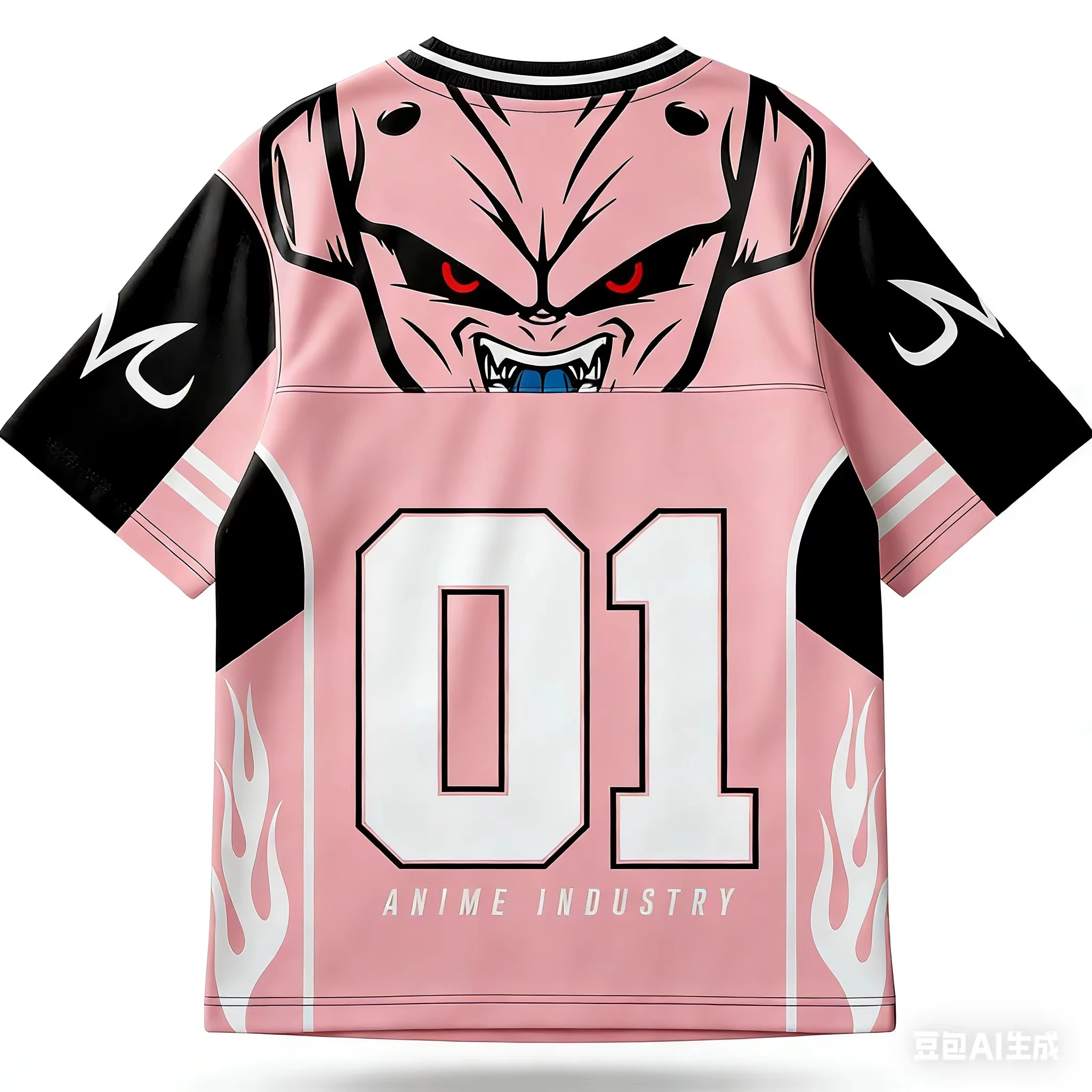 Dragon Ball Majin Boo European and American Style Summer Anime Casual Sports T-shirt Suitable for Both Men and Women