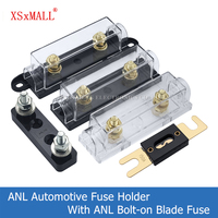 1Set ANL Automotive Fuse Holder Fusible Link With ANL Flat Type Bolt-on Blade Fuse 30A 40A 50A 60A 70A 80A 100A 120A 150A-500A