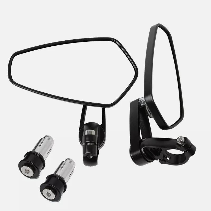 

1SET 7/8" Motorcycle Black Aluminum Side Mirrors 360 Degree Handle Bar End Mirror For Yamaha MT09 MT03 MT125 900 Tracer