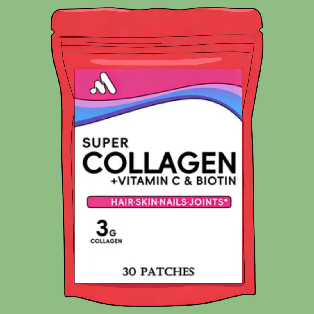 Collagen Types Transdermal Patches with Resveratrol, Biotin Vitamin C for Skin,Hair,Joint Support 30 Patches