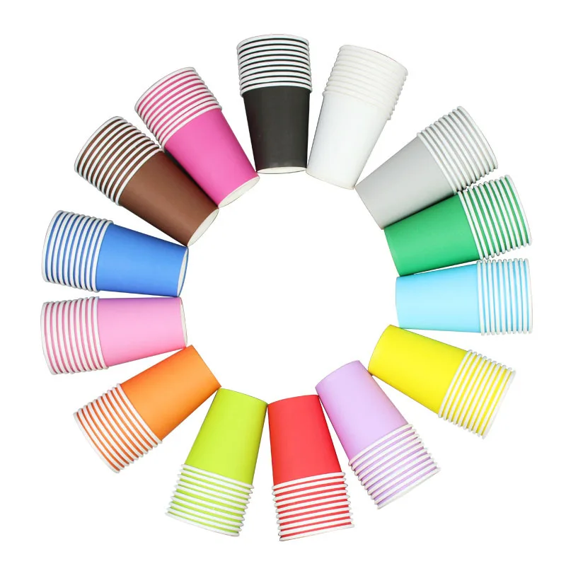 1/5/10/20PCS 9 Oz 250ml Solid Thick Paper Cup Disposable Cup Wedding Birthday Party Holiday Disposable Tableware
