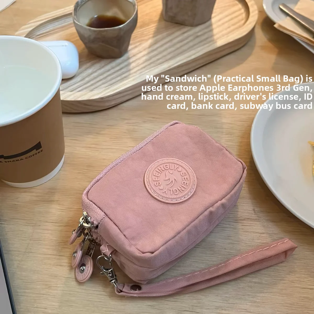 

Портативный нейлоновый кошелек для монет в стиле ретро, корейский стиль, подарок для студентов, креативный подарок, маленькая сумочка для помады и мелочей