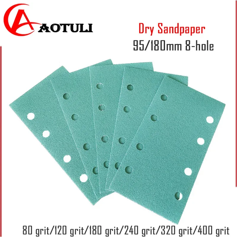 

Dry Sandpaper 95/180mm 8-hole Rectangular Dry Sandpaper for FESTOOL or MIRKA Sander Flocking Sandpaper To Polish Car Putty