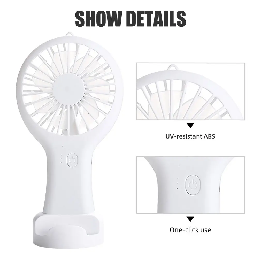 Fan Handheld USB Rechargeable Ultra-Quiet Portable Student Office Mini Fan Cool Air Wind Power Outdoor Travel Cooling Fans