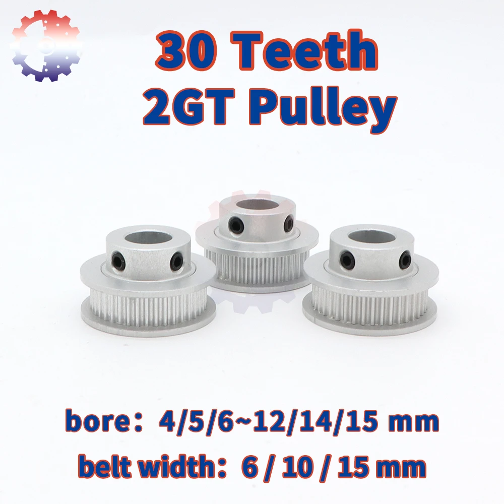 

30Teeth 2GT Timing Pulley 2M Synchronous Wheel 30 Teeth Toothed Pulley Belt Width 6/10/15mm Voron 3D Printer GT2 Belt Pulley 30T