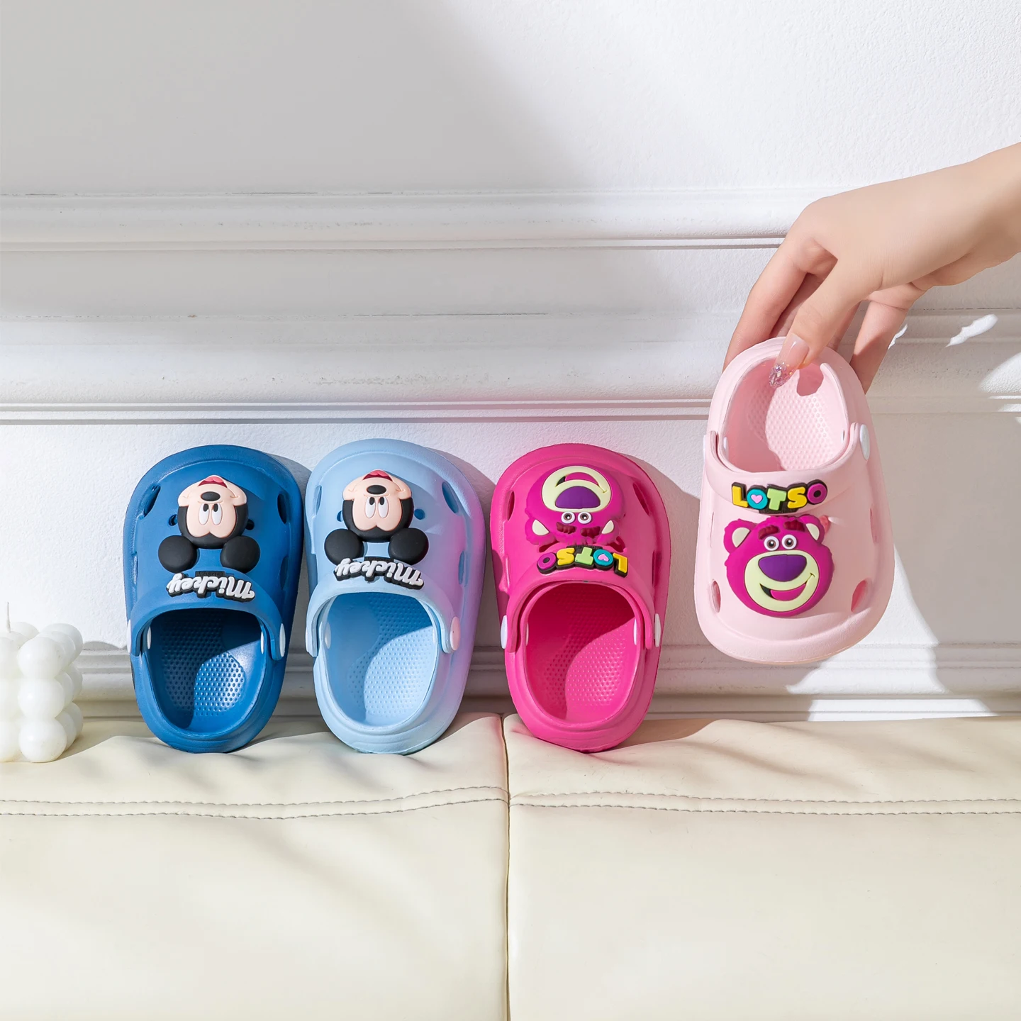 

Disney Children's Slippers Cartoon Flip Flops Princess Sandals Boys' Anti-skid Home Sandals Children's Beach Size14-20