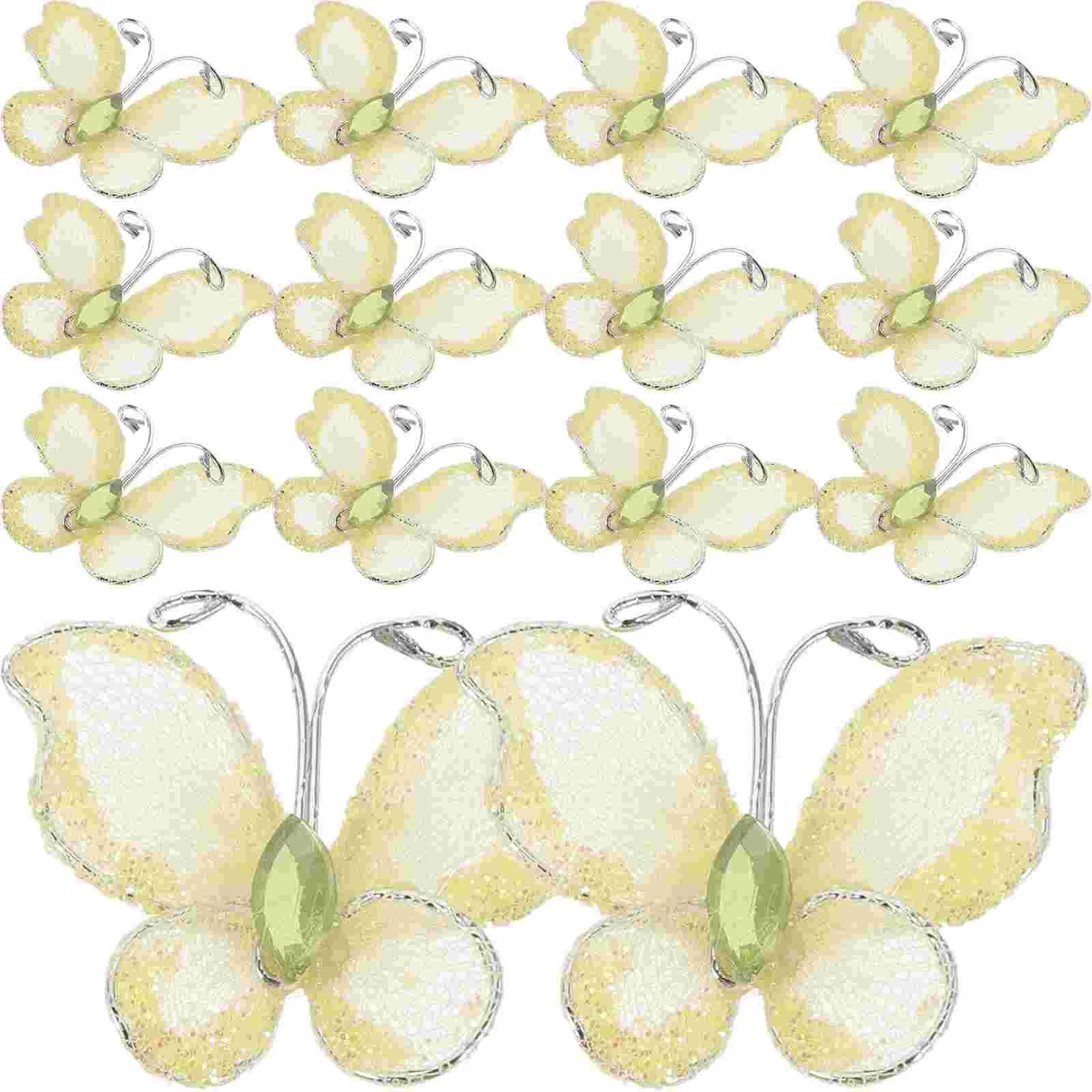 

50 Pcs Transparent Stickers Wired Mesh Glittering Butterfly Decorative Gem Wedding Favor