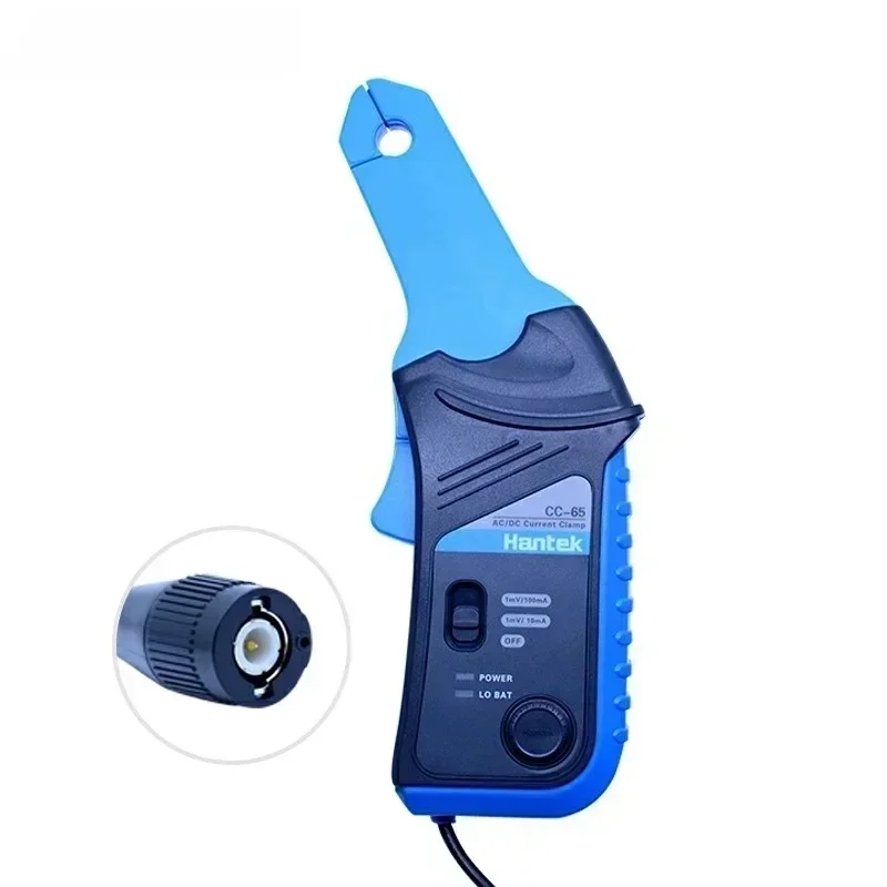 AC/DC Current Clamp Probe CC65 CC650 with BNC Plug 20KHz/400Hz Bandwidth 1mV/10mA 65A/650A/800A Oscilloscope for Electrical Meas