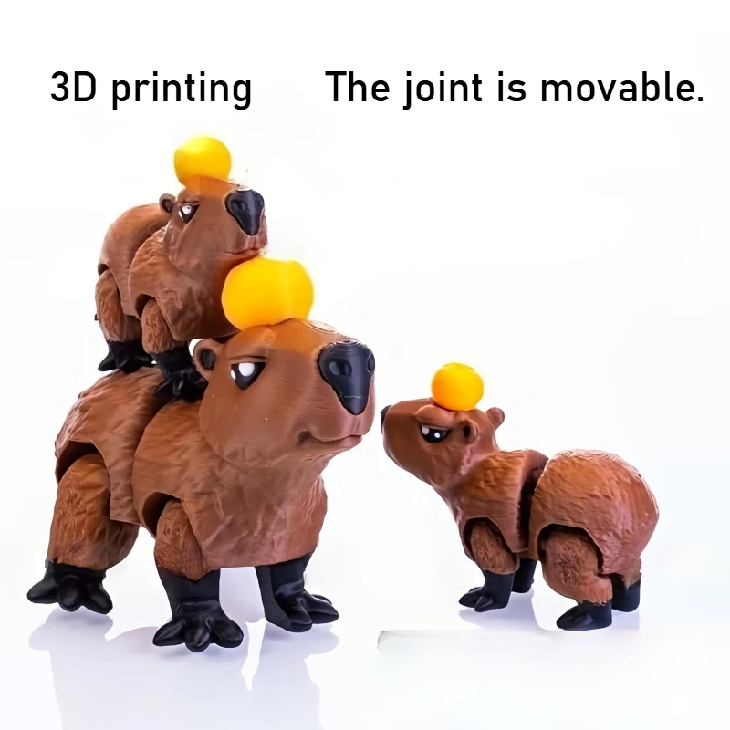 3D-gedruckte Capybara-Actionfiguren, bewegliche Capibala-Figuren, kreative Tierornamente, Heimdekorationen, Weihnachtsgeschenk