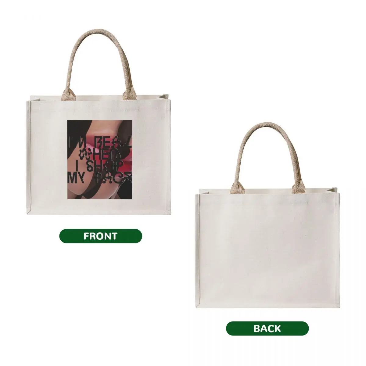 FACESHOPPING BLACK Tote Bag Big bag women reusable grocery bags shopper bag women canvas