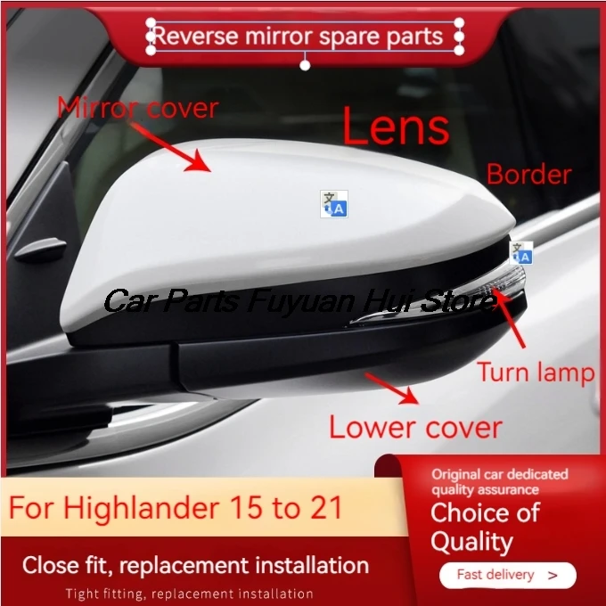 

For Toyota Highlander 2015-2021 Car Accessories Rearview Mirrors Cover Rear View Mirror Shell Housing Color Painted