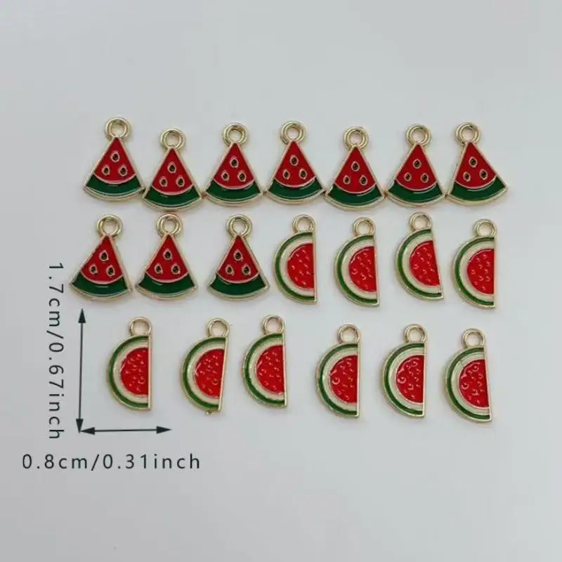 20pcs Cartoon Alloy Watermelon Bracelet Jewelry DIY Jewelry Pendant Earring Material Pendant image 6