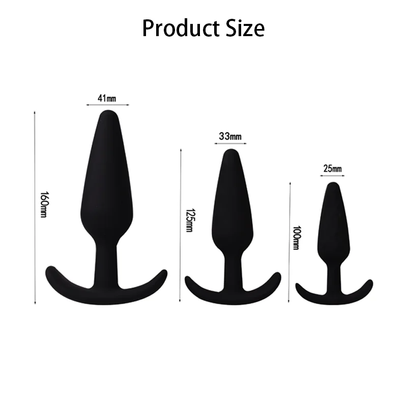 Prostate Massager 3 Different Size Silicone Plugs Anal Butt Plug Anal Dilation Trainer Adult Games Sex Toys For Men Women