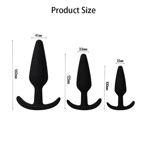 Prostate Massager 3 Different Size Silicone Plugs Anal Butt Plug Anal Dilation Trainer Adult Games Sex Toys For Men Women SM