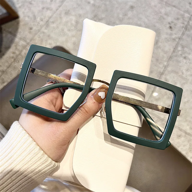 Thick Frame Square Black Anti Blue Light Eyeglasses Female Minus Diopter Eyewear Woman Brand Near Sight Glasses 0 To -4.0