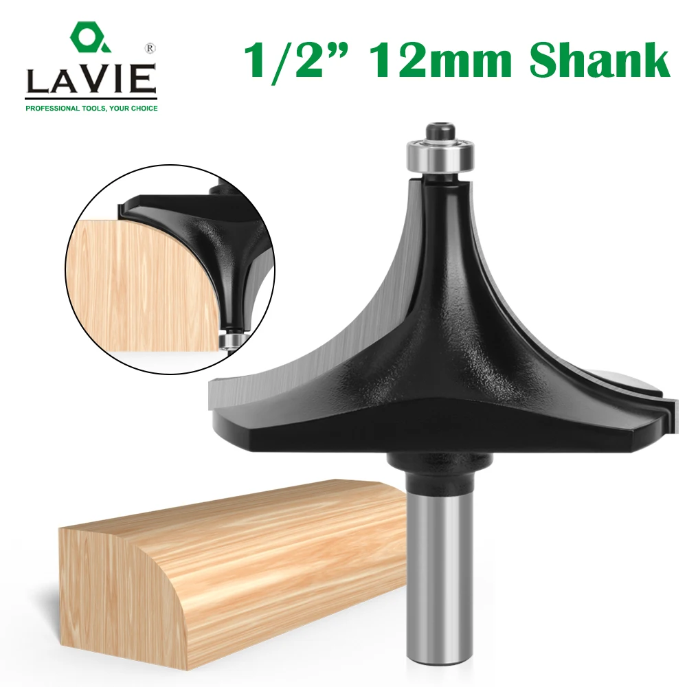 LAVIE 12mm 1/2 Shank big Corner Round Router Bit For Edging Woodworking Mill Classical Cutter Milling Cutter