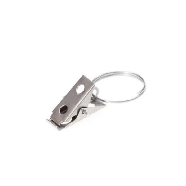 

20pcs Curtain Rod Clip Rings Drapery Clips Removable Smooth Gliding Silver 1 Inch Long 0.85 Inch Inner Diameter Home Decor