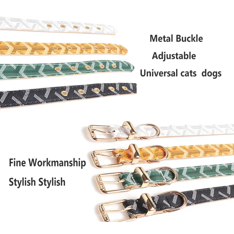 PU Leather Pet Collar  Cute Dog Cat Necklace Personalized Collars For Cats Dogs Leash Pets Supplies Accessories Harness