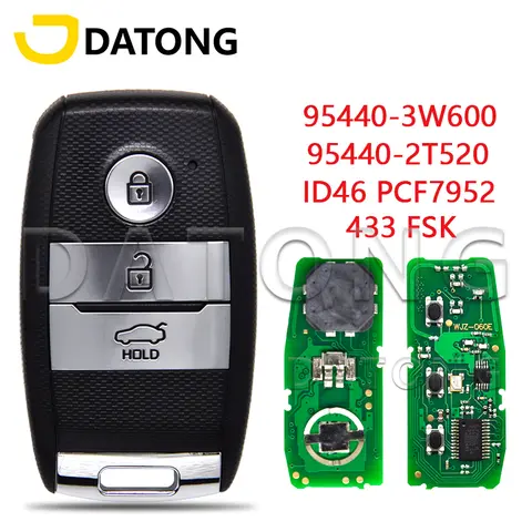 Datong World 자동차 원격 키 KIA Picanto Morning Optima Sportage Sorento 2014 2015 2016 433 FSK ID46 PCF7952 스마트 컨트롤