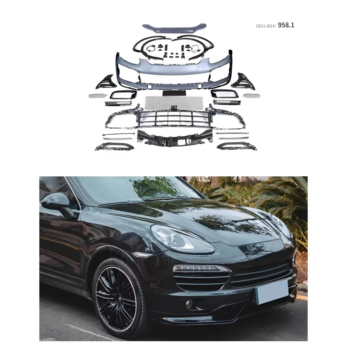 Suitable for Cayenne 2011-2014 958.1 Upgrade 2018-up Type 9Y0 Front Bumper Headlights Turbo Type Cosmetic LED Headlights