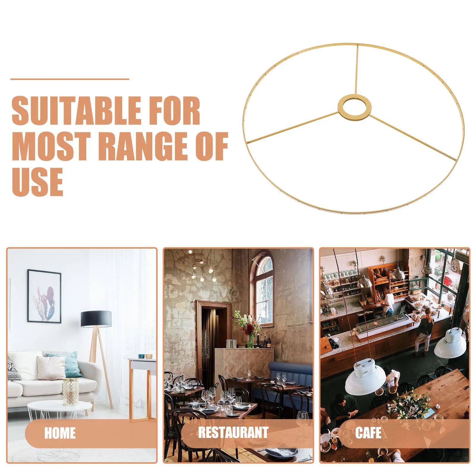 E27 Water Crystal Lamp Holder Shade Ring Metal Frame DIY Lampshade Wire for Pendant Lamp Accessories Light Socket Ring