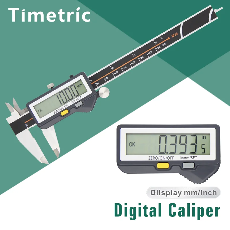 

150/200/300mm Electronic Digital Vernier Micrometer Caliper Inch/Millimeter Stainless Steel Large LCD Screen