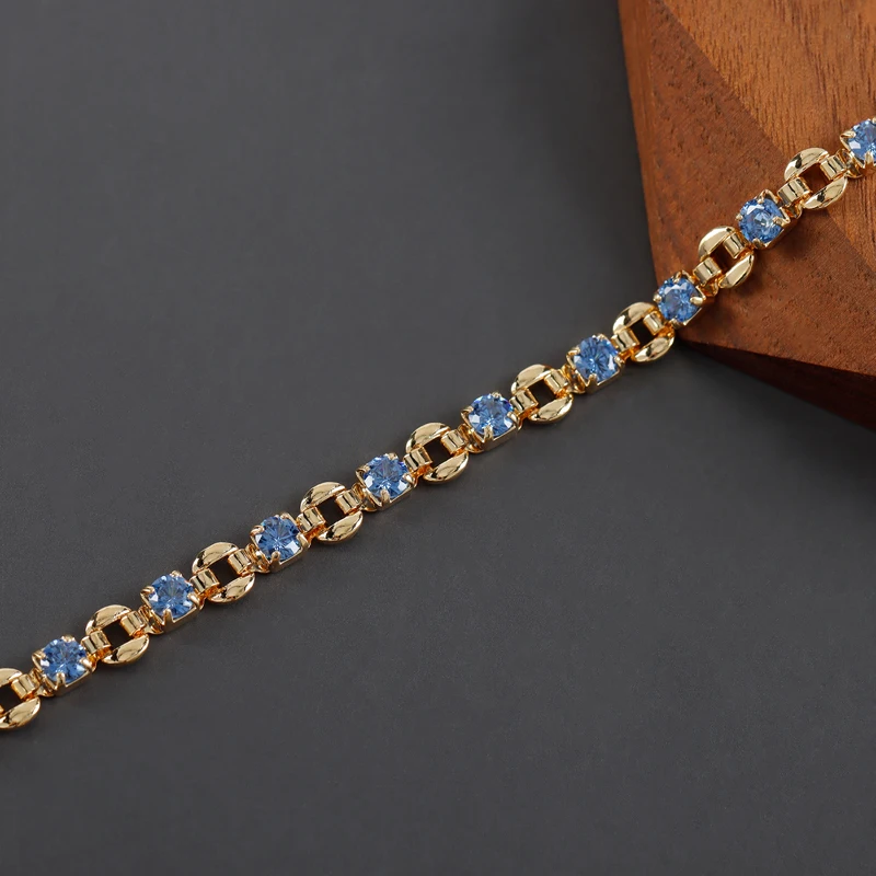 assoonas C226, DIY-Kette, 18k vergoldet, Kupfer, Zirkone, REACH-konform, nickelfrei, DIY-Armband-Halskette, Schmuckherstellung, 50cm/Stück – Detail 5