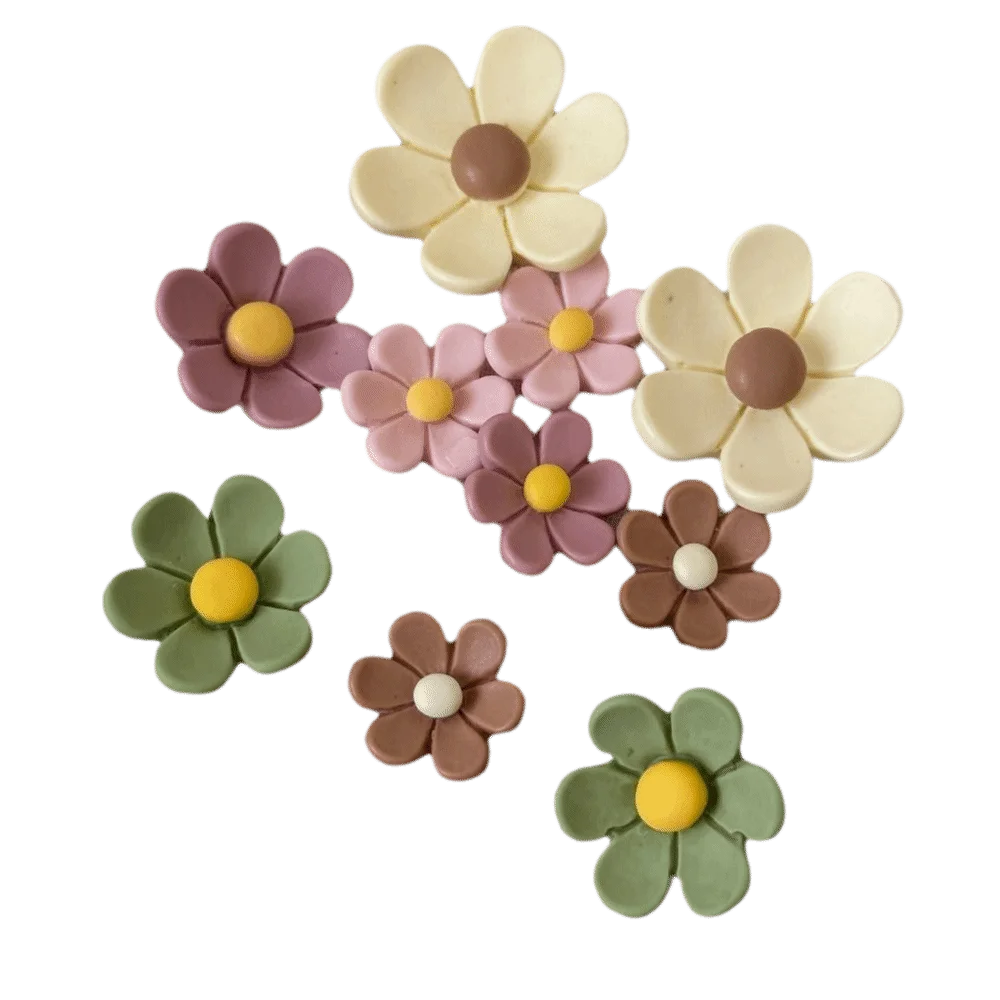 10Pcs/Set New ABS Shoe Buckle Charms DIY Daisy Flower Shoe Buckle Decorations Easy to Attach Shoe Charms Clogs Accessories