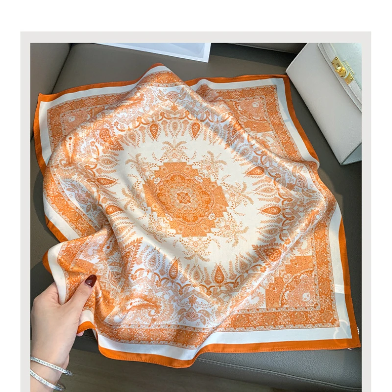 

100% шелковый шарф тутового шелкопряда, женский французский новый высококачественный шелковый модный универсальный темпераментный шарф, декоративный маленький квадратный шарф